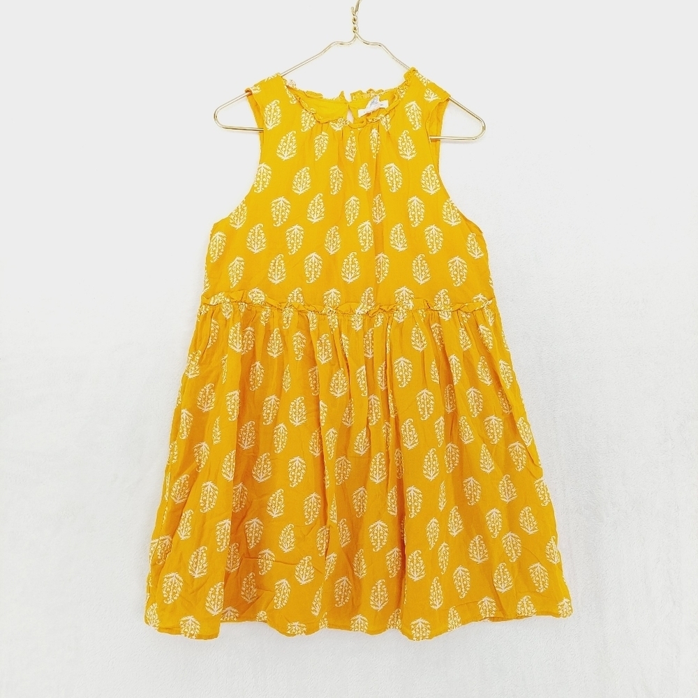Lucky Brand Yellow & White Sleeveless Flared Mini Dress 4175